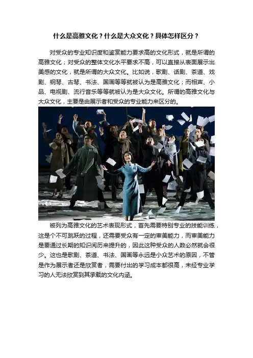 什么是高雅文化？什么是大众文化？具体怎样区分？