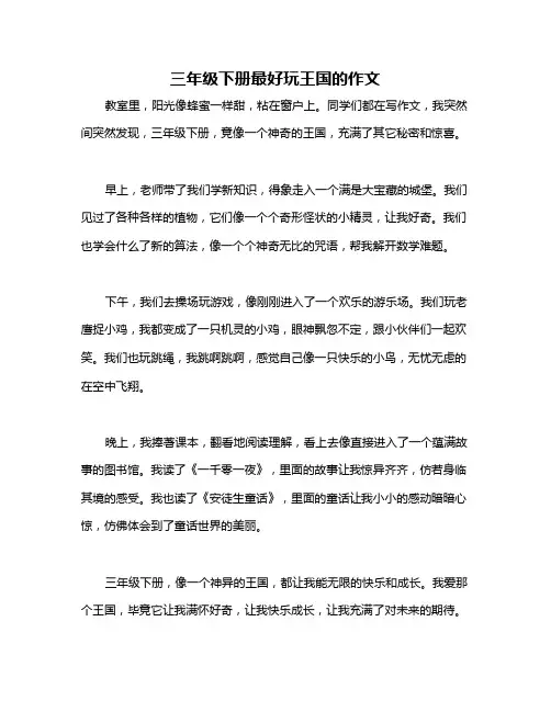 三年级下册最好玩王国的作文