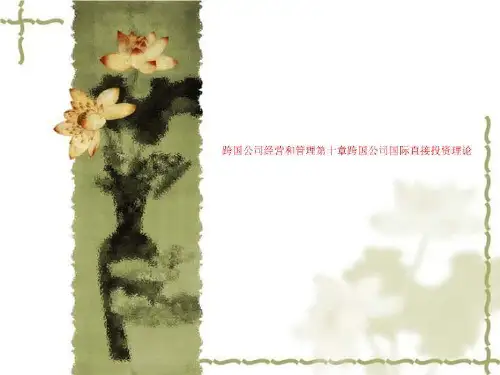 跨国公司经营和管理第十章跨国公司国际直接投资理论