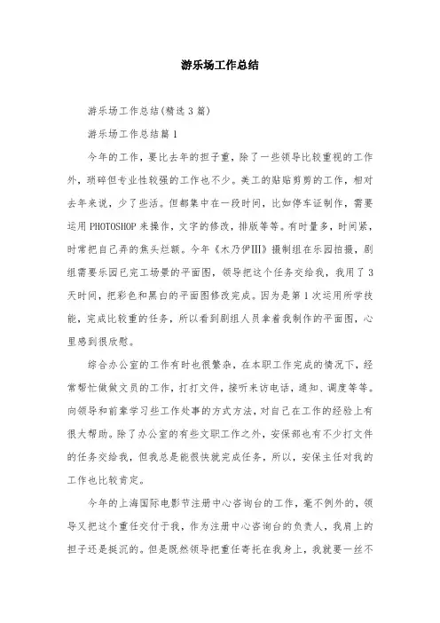 游乐场工作总结