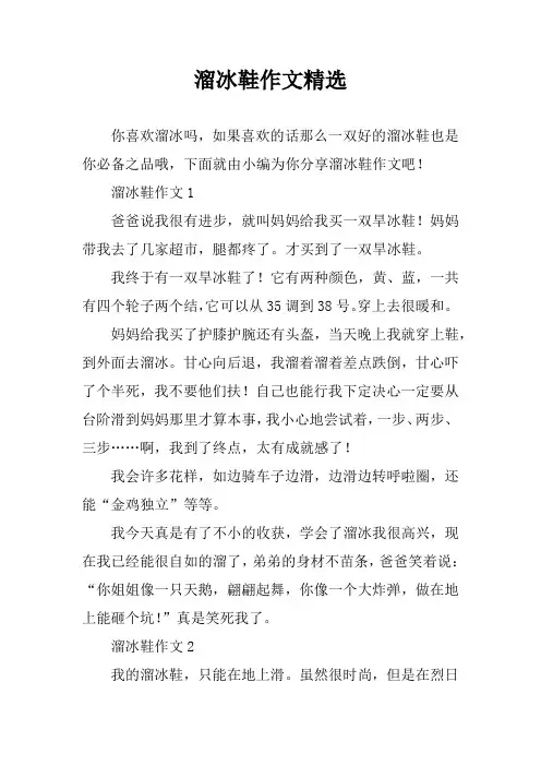 溜冰鞋作文精选