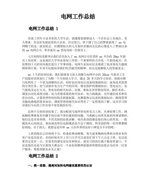 电网工作总结