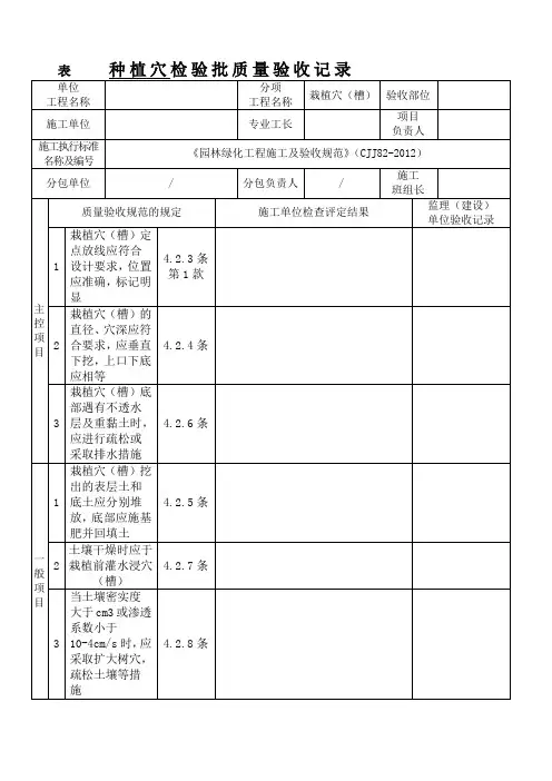 苗木种植表格