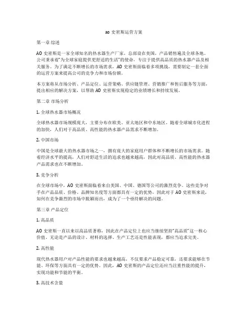 ao史密斯运营方案