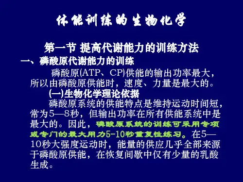 体能训练的生物化学