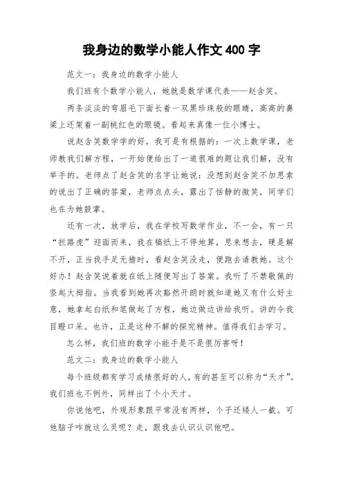 我身边的数学小能人作文400字_作文