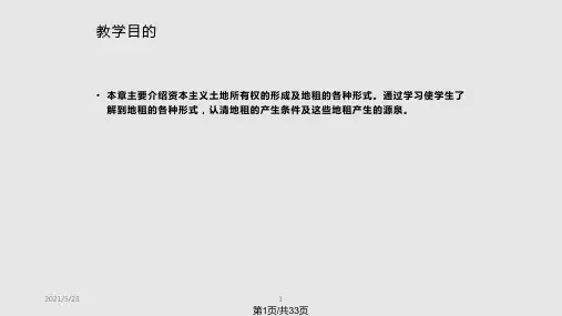 资本主义土地所有权和地租PPT课件