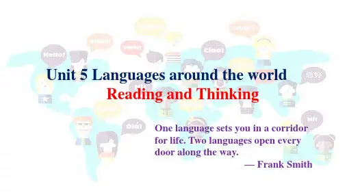 Unit 5 Languages Around the World Reading 课件