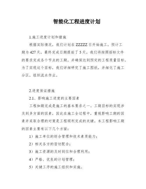 智能化工程进度计划