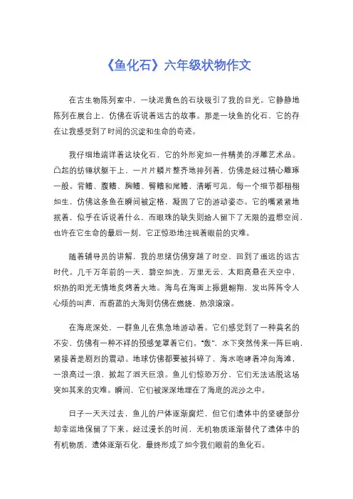 《鱼化石》六年级状物作文