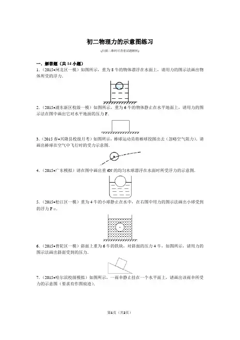力的示意图专项练习