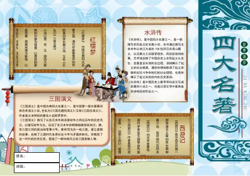 经典国学四大名著小报手抄报