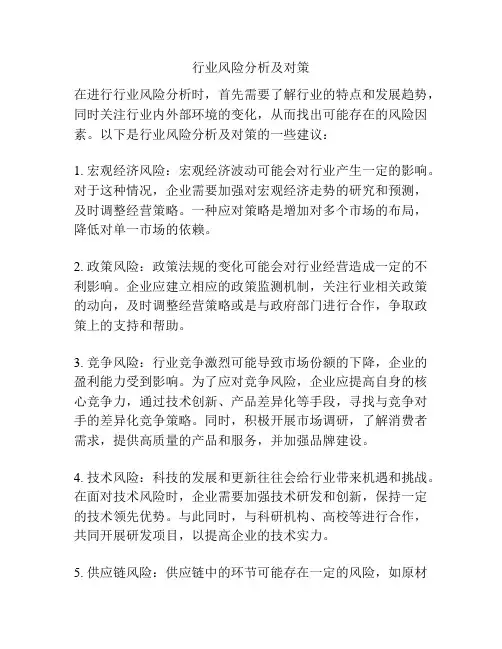 行业风险分析及对策