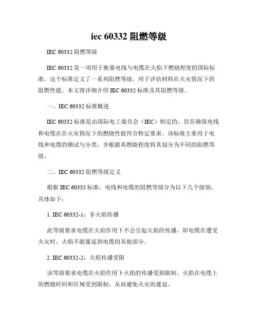 iec 60332 阻燃等级