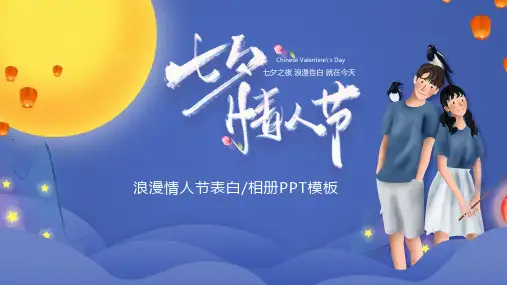 七夕浪漫情人节表白相册PPT模板