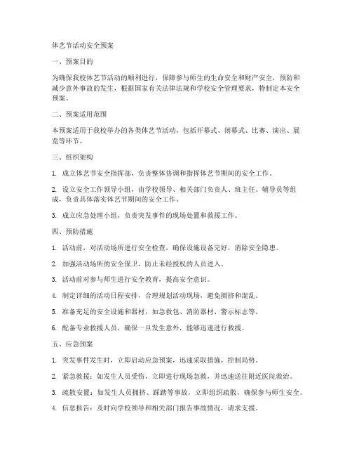 体艺节活动安全预案