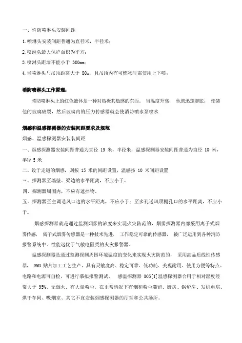 消防喷淋头的安装间距及规范
