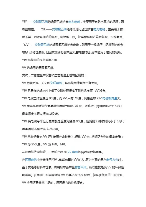 电缆区别