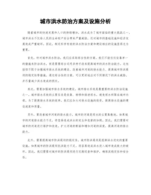 城市洪水防治方案及设施分析