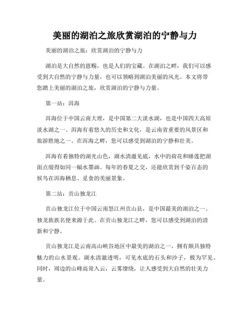 美丽的湖泊之旅欣赏湖泊的宁静与力