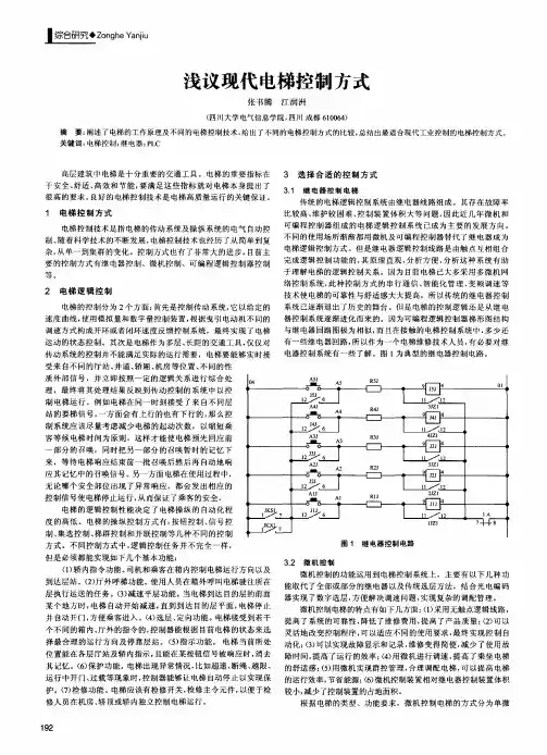 浅议现代电梯控制方式