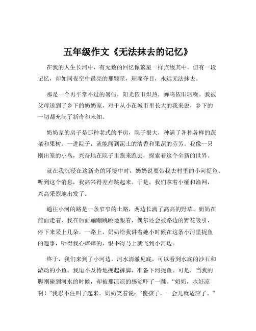 五年级作文《无法抹去的记忆》