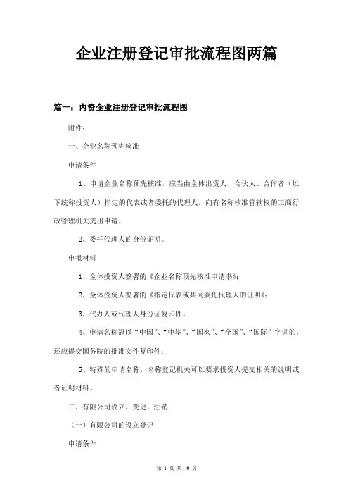 企业注册登记审批流程图两篇