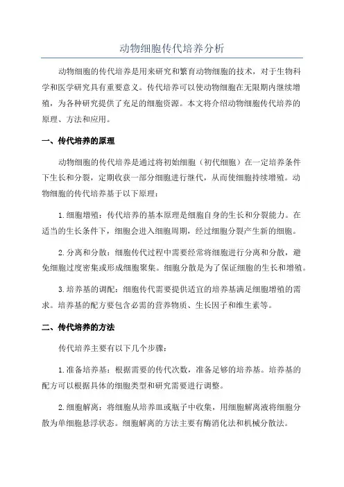 动物细胞传代培养分析