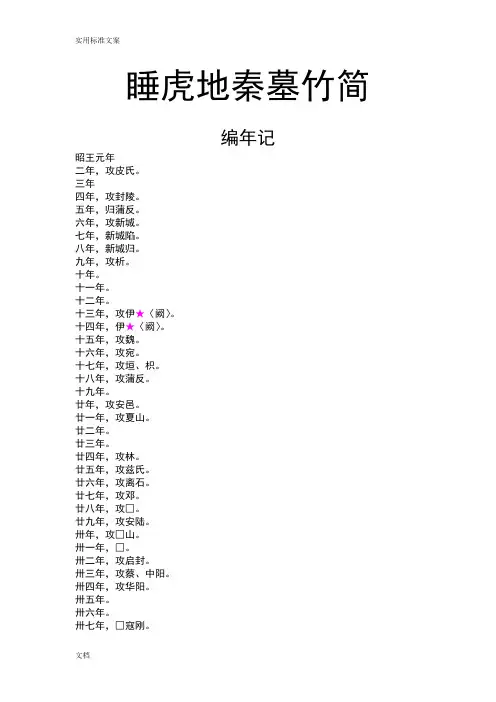 睡虎地秦墓竹简(全)