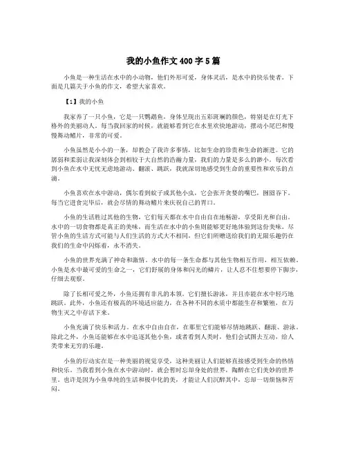 我的小鱼作文400字5篇