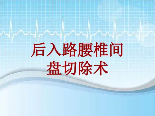 手术讲解模板：后入路腰椎间盘切除术