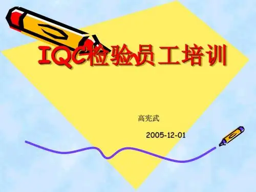 IQC检验员工培训ppt