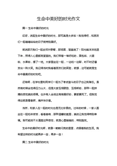 生命中美好的时光作文