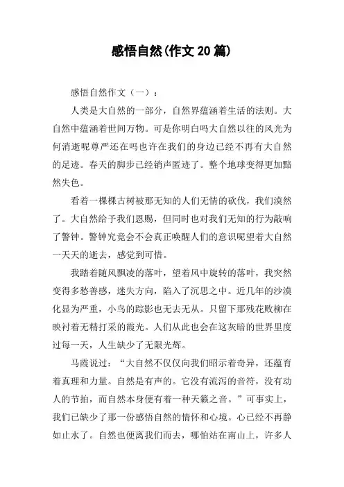 感悟自然(作文20篇)