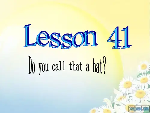 新概念英语第二册第41课 Do you call that a hat 你把那个叫帽子吗