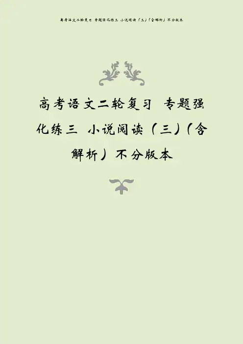 高考语文二轮复习 专题强化练三 小说阅读(三)(含解析)不分版本