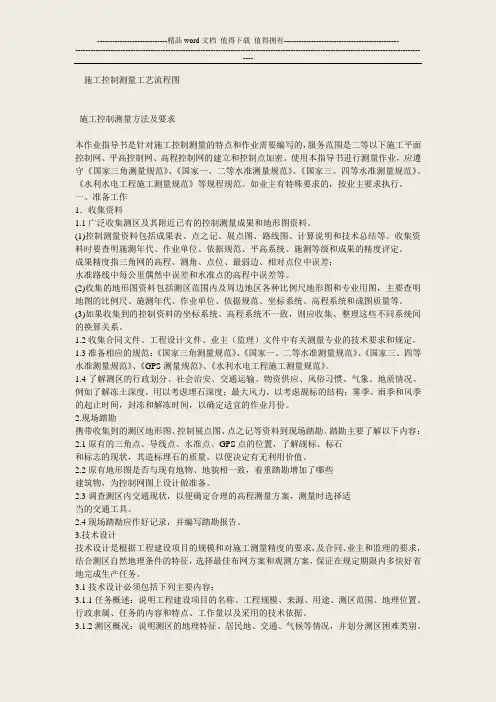 施工控制测量工艺流程图