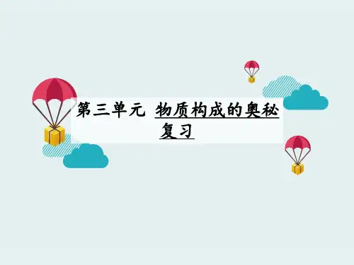 人教版九年级上册化学第3单元《物质构成的奥秘》复习(共58张PPT)