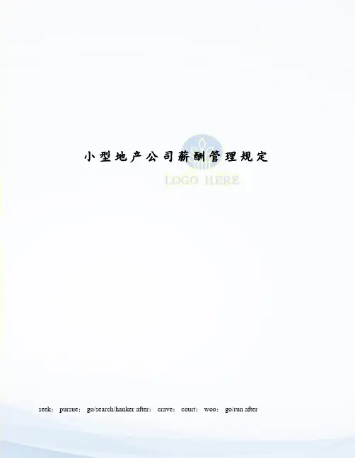 小型地产公司薪酬管理规定
