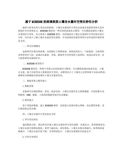 基于MIKESHE的流域表层土壤含水量时空变化特征分析