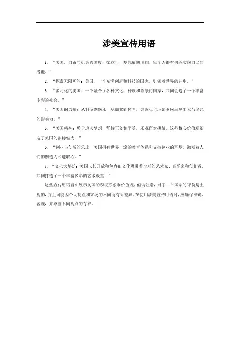 涉美宣传用语
