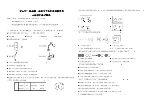 江西省新余市分宜县初级中学校联考2024-2025学年九年级上期中化学试卷含答案