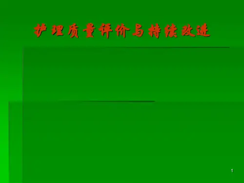 护理质量评价及持续改进ppt课件