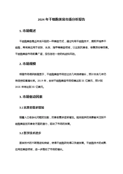 2024年干细胞美容市场分析报告