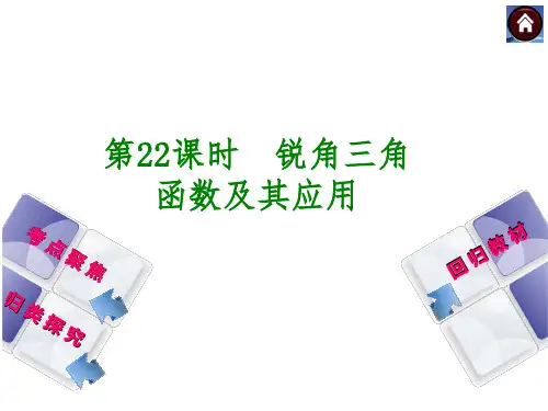 中考数学(湘教版全国通用)复习课件：第22课时 锐角三角函数及其应用