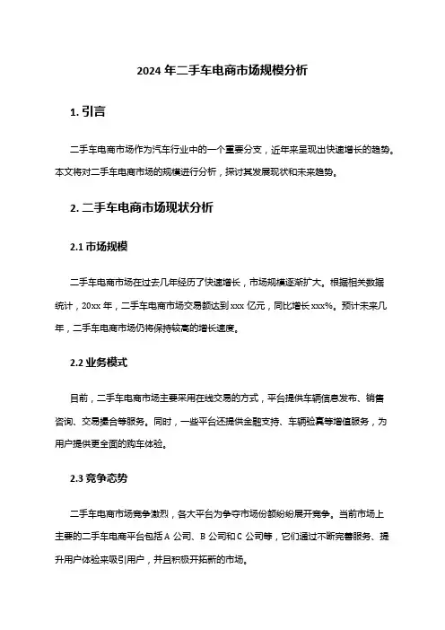 2024年二手车电商市场规模分析