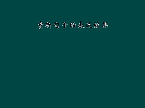 赏析句子的表达效果