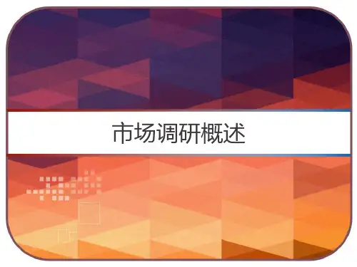 市场调研概述 PPT