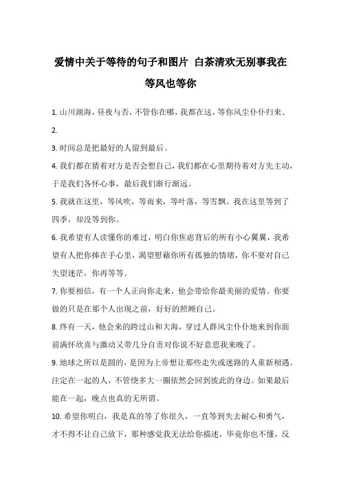 爱情中关于等待的句子和图片 白茶清欢无别事我在等风也等你