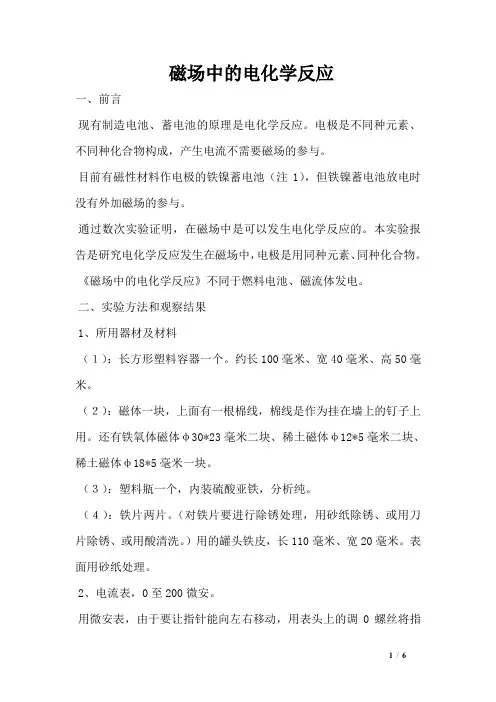 磁场中的电化学反应